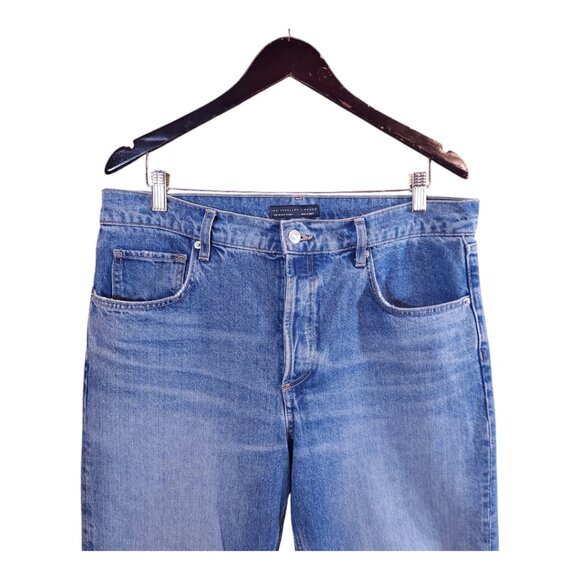 Jen Ceballos x Mango Medium Wash Straight Leg Rigid Denim Jeans Women's EUR 40 - Picture 2 of 5